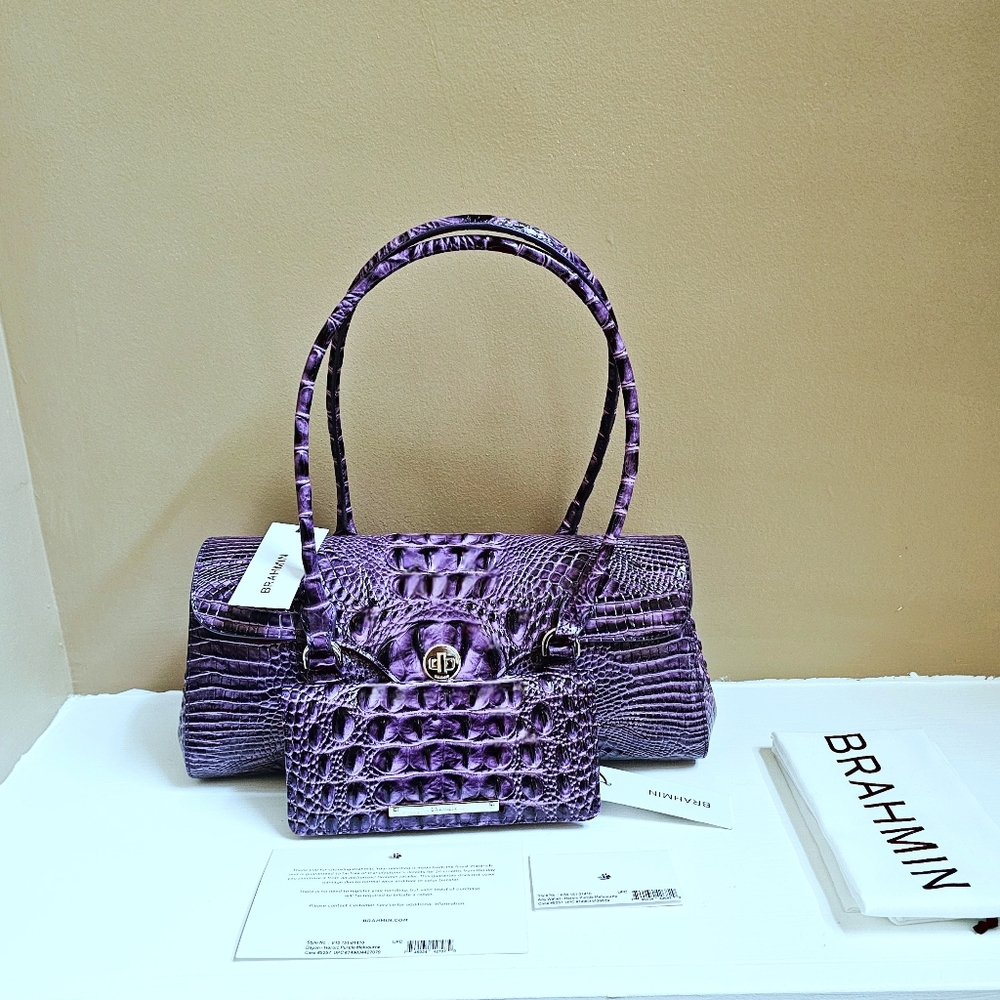 NWT Brahmin HEROIC PURPLE Dayan w/Ady Wallet